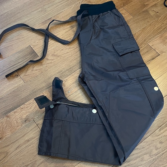 MNML,Snap Front Cargo Pants Brown Nylon Tactical Streetwear Relaxed Fit Utility - Picture 7 of 11